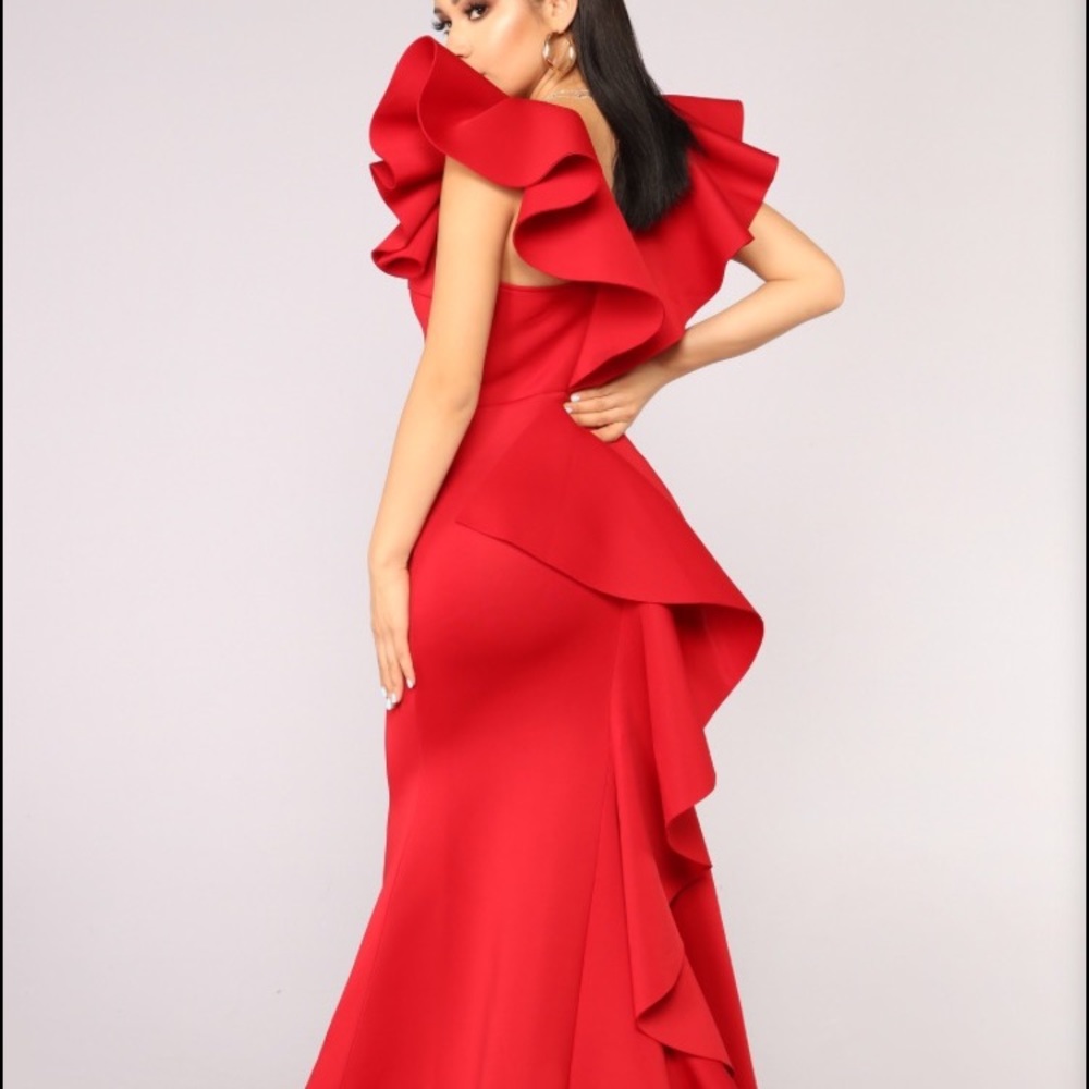 Red Fashion Nova Long Dress